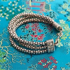 Silpada Sterling Silver Three Row Popcorn Bracelet